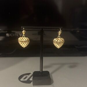New Gold Heart Drop Earrings - Unbranded